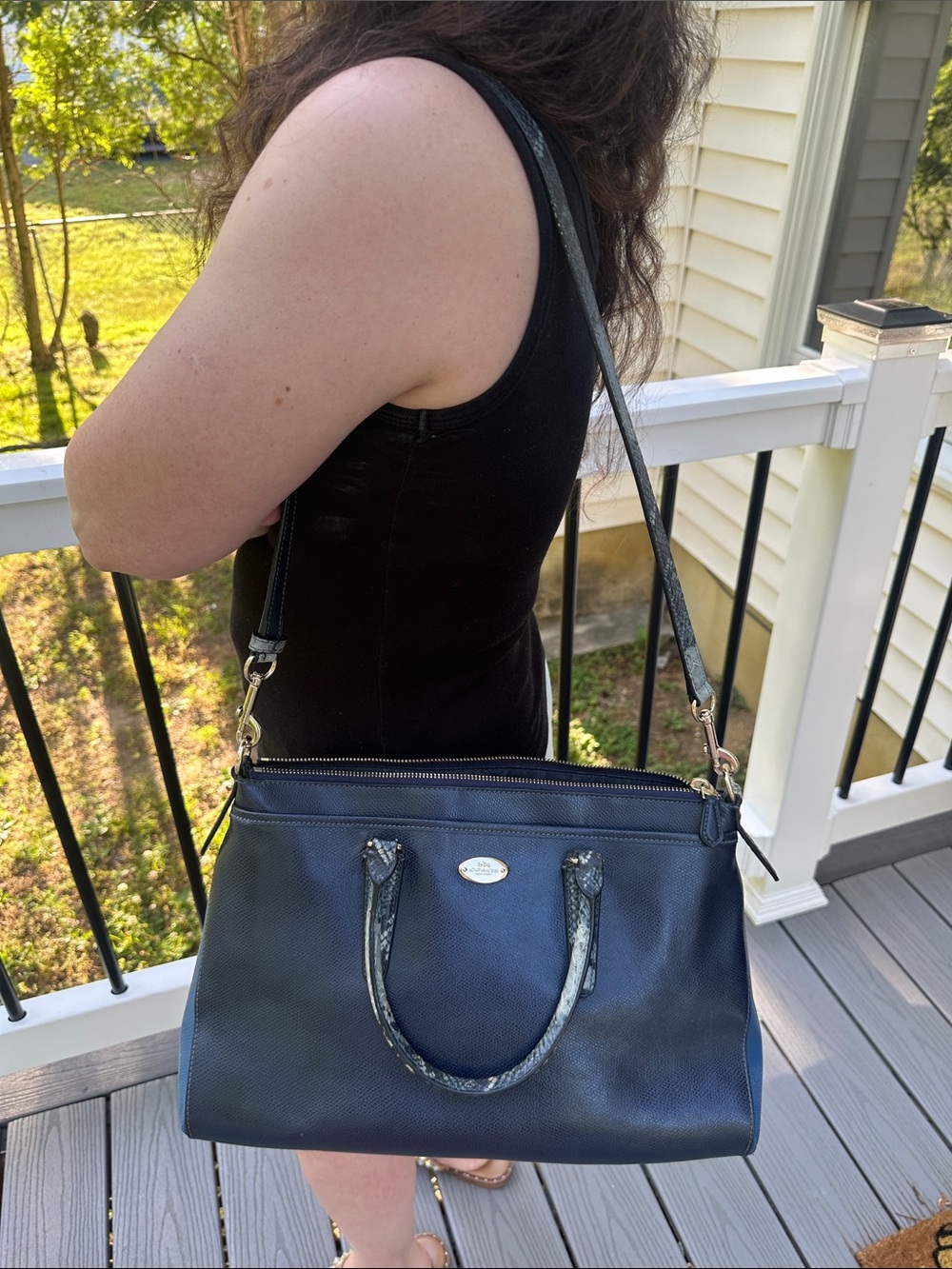 Coach Morgan Satchel in Exotic Trim Leather (Coach F35887) - Picture 10 of 16